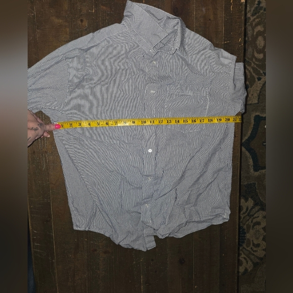 Small Forever 21 Blue and White Casual Button Down Shirt - Picture 4 of 4